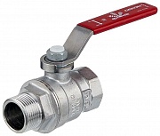 Картинка Кран шаровой латунный c красной рукояткой R854L от интернет-магазина maxiDOM.by