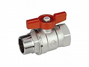 Картинка Кран шаровой латунный с красной рукояткой вн/нар R254D от интернет-магазина maxiDOM.by